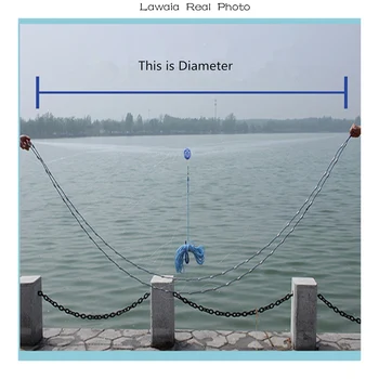 Lawaia Amerikansk Hånd Kaste Net Diameter 2.4 - 7.2 m Fiskeri Netto 4,2 m Fiskeri Netværk 3m fiskenet Eller Uden Vedhæng Fiskeri-redskaber