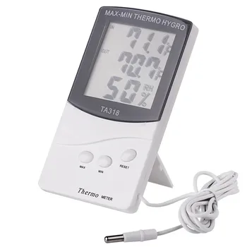 LCD-Max-Min Termometer Hygrometer Digital Indendørs Termo-Hygro Fugtighed Ud af Temperatur Måleren Probe Sensor Kabel-vejrstation