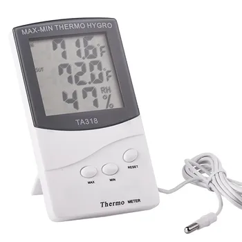 LCD-Max-Min Termometer Hygrometer Digital Indendørs Termo-Hygro Fugtighed Ud af Temperatur Måleren Probe Sensor Kabel-vejrstation