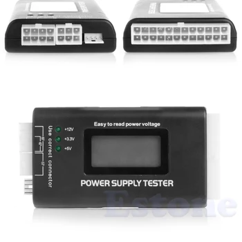 LCD-PC 20/24 Pin 4 PSU ATX BTX-ITX SATA HDD Strømforsyning Tester