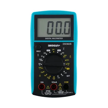 LCD-Skærm Professionel Elektrisk Håndholdt Tester Meter Digital Multimeter DC-AC Voltmeter Kontinuitet Batteri Diode EM382b