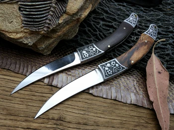 LCM66 Taktiske Folde Pocket Kniv Stål Klinge Træ Håndtag Titanium Overlevelse Knive Huntting Fiskeri Bruning Af frugt kniv