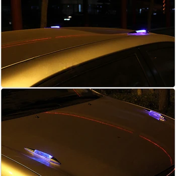 LEADTOPS 2STK Bil LED lys med Solenergi Advarsel Lampe 12v tågelygter Haj Gill Baglygter Blinker For Audi, Mazda BJ