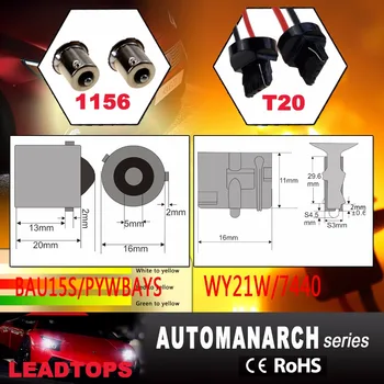 LEADTOPS T20 Led 42 Lys High Power Kørelys+blinklyset DRL Dual-Mode 1156 T20 7440 WY21W LED Kører Lamper VÆRE