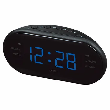 LED Digital radio vækkeur med blå rød grøn LED engelsk operation vækkeur lysende tabel ur, Snooze alarm clock