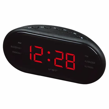 LED Digital radio vækkeur med blå rød grøn LED engelsk operation vækkeur lysende tabel ur, Snooze alarm clock