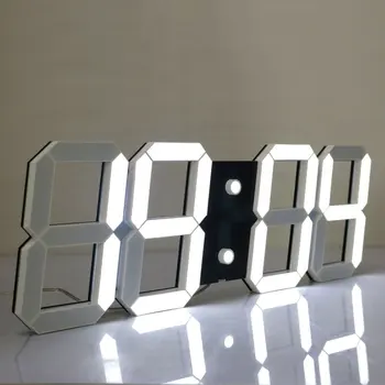 LED Digital Wall Clock Wake Up Light Stort vægur Elektronisk Stopur, Timer Vejr Station nytår Dekoration Se Vægmaleri