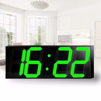 LED Digital Wall Clock Wake Up Light Stort vægur Elektronisk Stopur, Timer Vejr Station nytår Dekoration Se Vægmaleri
