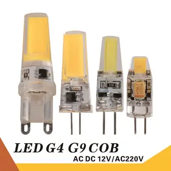 LED G4, G9 Lampe Pære AC/DC 12V Lysdæmper 220V 3W 6W 9W COB SMD LED Belysning Lys erstatte Halogen Spotlight Lysekrone