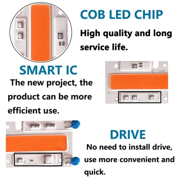 LED Gro Lampe Smart Chip Fulde Spektrum Input 220V 110V AC Direkte 30W-50W 70W For Indendørs Anlæg Sætteplante Vokse og Blomst