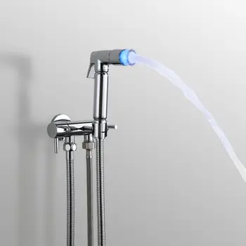 LED-Sprøjte Brusebad MESSING sprøjtepistol Brusebad håndbruser Bidet Med bruserslange