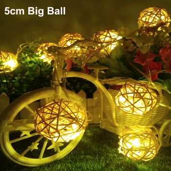 Led string 5m 20led 5cm Rattan bold kulørte lamper party ferie garland Led julelys indendørs udendørs udsmykning lampe EU/USA