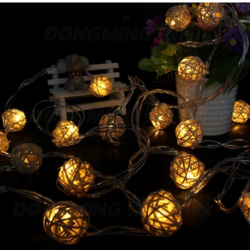 Led string 5m 20led 5cm Rattan bold kulørte lamper party ferie garland Led julelys indendørs udendørs udsmykning lampe EU/USA