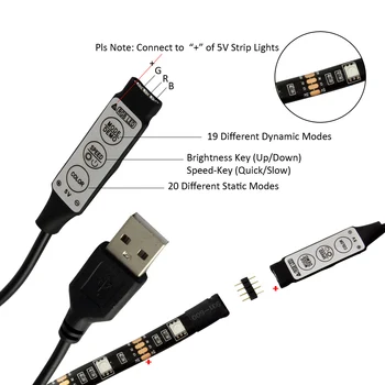 LED Strip USB 5V RGB LED USB-Tape Lys 50CM 1M TV-Baggrundsbelysning for den Computer, PC Baggrund Accent Belysning IP65