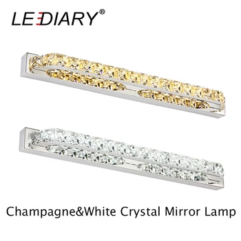 LEDIARY Crystal LED Spejl Lys 100-240V 40/56/68/87/100cm Champagne/Hvid Rustfrit Stål Soveværelse Væg Lampe Vandtæt Driver