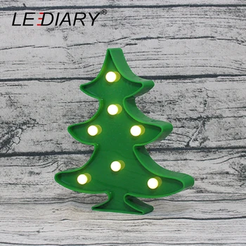 LEDIARY Jul Afsnit 3D-Nat Lys-Stjernede Træ Snefnug Rensdyr Bell LED Værelse Dekoration Lampe Sengen Marquee Tegn på Batteri