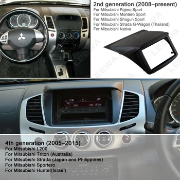 LEEWA 1Din 2Din Til Mitsubishi Pajero Sport Triton 200-Radio, DVD, Stereo Panel Instrumentbræt Trim-Kit Ansigt Ramme Fascia
