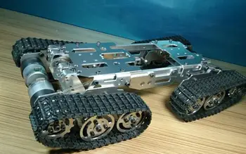 Legering Tank, Chassis Traktor Crawler Intelligent Robot Bil Hindring Undgåelse barrowland diy rc toy fjernbetjening