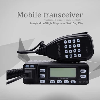 Leixen UV-25HX Min Bil Walkie Talkie Dual-Band-VHF-UHF mobilradio To Måde Skinke Radio HF Transceiver Til Jagt Radio Station