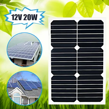 LEORY 20W 12V Solar Panel Energi Semi Fleksibel Monokrystallinske Solen Magt Til RV Bil, Båd Batteri Oplader Solar Celler Modul+Chip