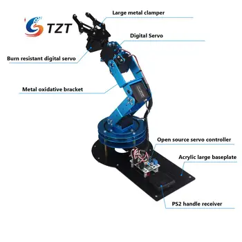 LeRot 6DOF Mechnical Robot Arm med Digital Servo og Controller for DIY Usamlet