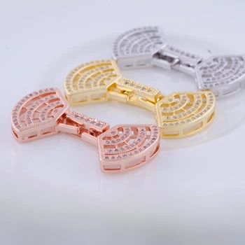 Leverancer Til Smykker Micro Bane Crystal Zircon Sektor form stik & clips kroge Til Perler Armbånd Halskæde Gøre