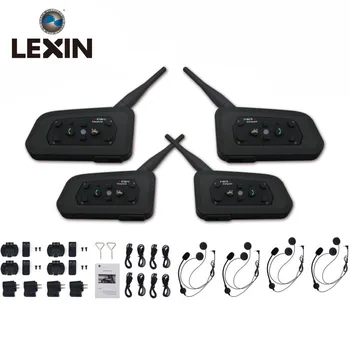 Lexin Nye 2017 4STK R6 1200M Motorcykel Bluetooth-Hjelm Intercom op til 6 Ryttere Trådløse Vandtæt Samtaleanlæg Headsets, GPS, MP3