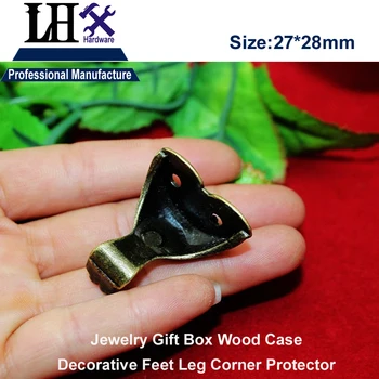 LHX P0YP87 4stk/masse Klo-form Zink Legering Striber Smykker gaveæske i Træ Tilfælde, Møbler og Dekorative Fødder Ben Hjørne Protector