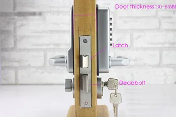 LHX Vandtæt dørgreb Mekanisk Kode Dør Lås Med Nøgler Maskine Kombination Låse en