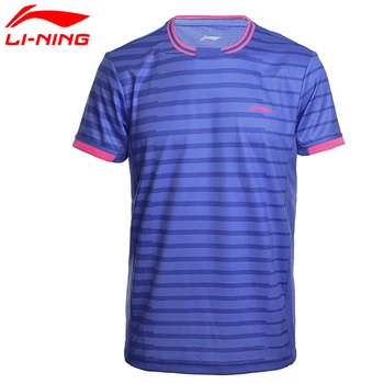 Li-Ning Mænds Badminton Shirts TIL TØRRE, Åndbar Fit Regelmæssig Sport T-Shirts Foring Tee AAYM143 MTS2646