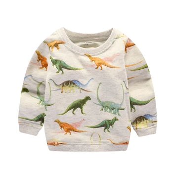 Lidt maven børns sæt 2017 ny efteråret drenge Bomuld, mærke langærmet dinosaur print t-shirt + bukser8