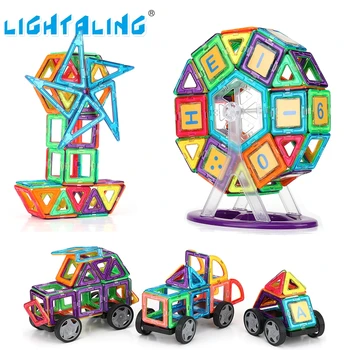 Lightaling Magnetiske Designer Stor Størrelse 34/68/89Pcs byggesten DIY 3D Modeller Pædagogisk Legetøj Til Baby Fødselsdag Gave