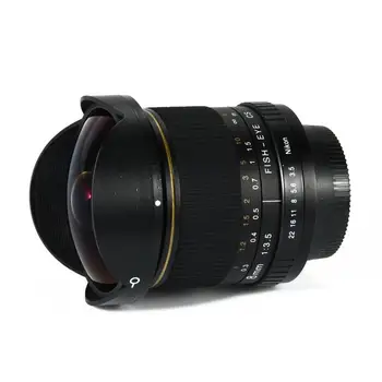 Lightdow 8mm F/3.5 Ultra Vidvinkel Fiskeøje Objektiv til Nikon DSLR Kamera D3100 D3200 D5200 D5500 D7000 D7200 D800 D700 D90 D7100