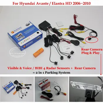 Liislee For Hyundai Avante / Elantra HD - Bil Parkering Sensorer + bakkamera = 2 i 1 Visuel / BIBI Alarm System Parkering