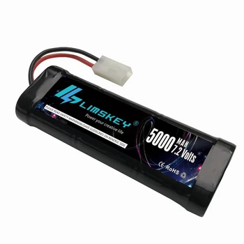 Limskey Batteri 7,2 V 5000mAh Ni-MH Høj Effekt med Tamiya Udledning Stik til RC Racing Biler, Båd, Fly