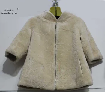 Linhaoshengyue 2017 foråret nye mode lady fåreklipning pels forår, efterår og vinter fashion ping