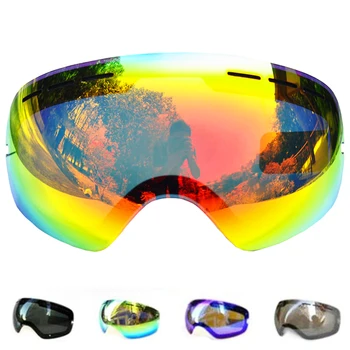Linse til ski goggles sne-3100 anti-fog UV400 store sfæriske snowboard briller briller
