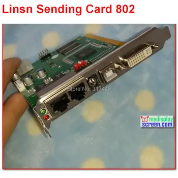 Linsn ts/sd801/802 fuld clolor rgb 1024*640 / 1280*512 pixel dvi/rj45 port sync led display TS801D Syncronous at sende kort