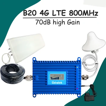 Lintratek LCD-Skærm, 4G Signal Booster LTE Band 20 Mobiltelefon Signal Forstærker LTE 800 mhz Mobiltelefon Forstærker 4G Sæt S46
