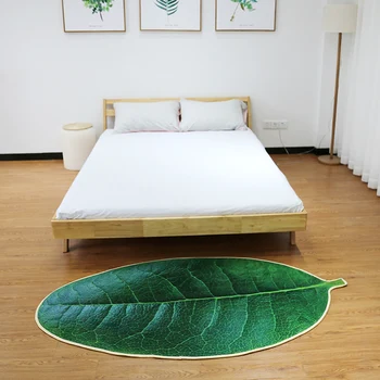 LIU Kreative stue tæppe simulering grønne blade non-slip til væg-tæppe soveværelse lange gangen soveværelse, køkken gulvmåtte