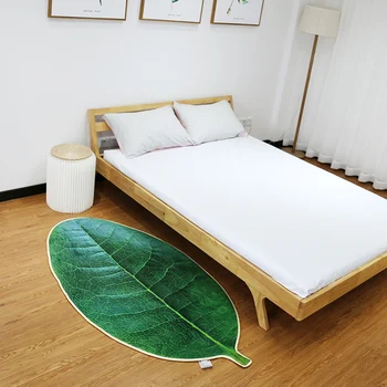 LIU Kreative stue tæppe simulering grønne blade non-slip til væg-tæppe soveværelse lange gangen soveværelse, køkken gulvmåtte