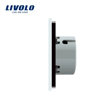 Livolo EU-Standard, kontakt på Væggen, VL-C701S-12,1 Banden 2-Vejs Kontrol, Krystal Glas Panel, Wall Light Touch Screen Skifte