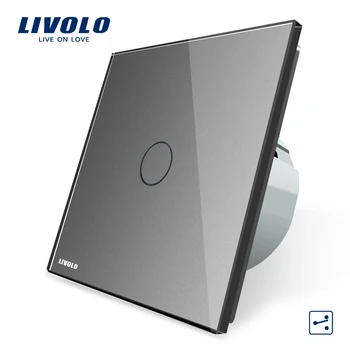 Livolo EU-Standard vægkontakt 2-Vejs Kontrol Touch Screen Skifte, Krystal Glas Panel, 220-250V,VL-C701S-1/2/3/5