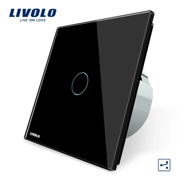 Livolo EU-Standard vægkontakt 2-Vejs Kontrol Touch Screen Skifte, Krystal Glas Panel, 220-250V,VL-C701S-1/2/3/5