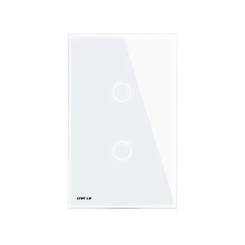 LIVOLO Nye US/AU standard Væggen Touch Screen Light Switch,2-banden 2-vejs, Hvid /Sort Glas Panel, VL-C502S-11/12