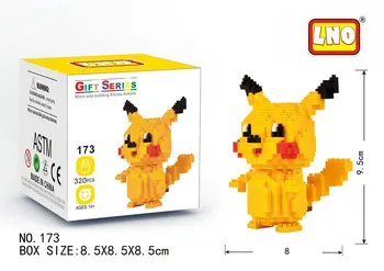 LNO Nye Ankomst 22 Stilarter Kawaii Anime Tegnefilm Pikachu Diamant Blok Plast Cube byggesten Mursten Pædagogisk Legetøj Spil