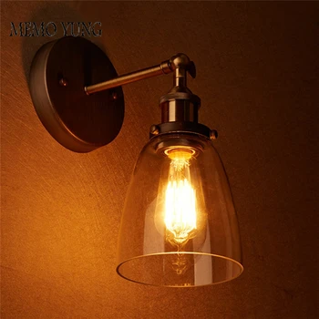 Loft-Industriel Vintage Edison væglamper Klart Glas Væg Sconce Lager Væg lamper E27 110V/220V sengebelysning