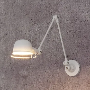 Loft-industriel Vintage jielde lange Arm justerbare vægbeslag Lampe Mindes Udtrækkelig E14 LED-væg lys til soveværelse, stue