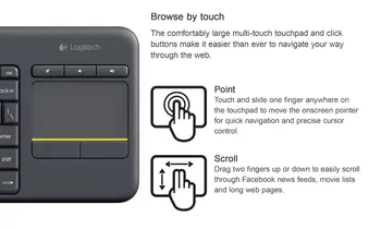 Logitech Wireless Touch Keyboard K400 Plus med Indbygget Touchpad, til Internet-Tilsluttede Tv