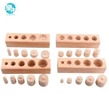 LOGO TRÆ, Træ-legetøj Montessori Pædagogiske Cylinder Socket Blokke Legetøj Baby Udvikling af Praksis og Sanser